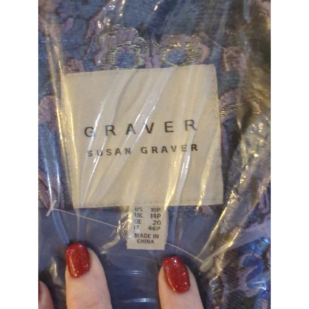 Susan Graver Women's Blazer Jacket Size 10 P Jacquard Multi-colored A623485 - Picture 4 of 5